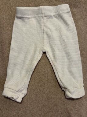 Cozy Cream Waffle-Knit Baby Leggings